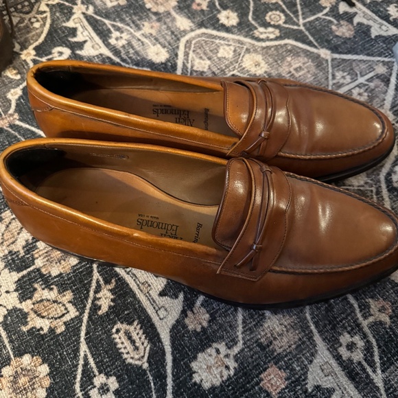 Men\'s Allen Edmonds Barrington Leather Dress Loafers Shoes Brown Size 11 E main image 6